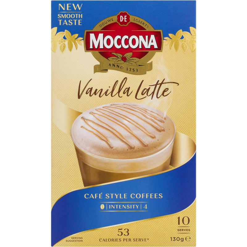 Moccona Coffee Vanilla Latte Sachets 10 Pack