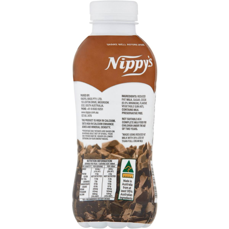 Nippys Iced Chocolate Flavoured Milk Bottle 500ml X 6 Bottles