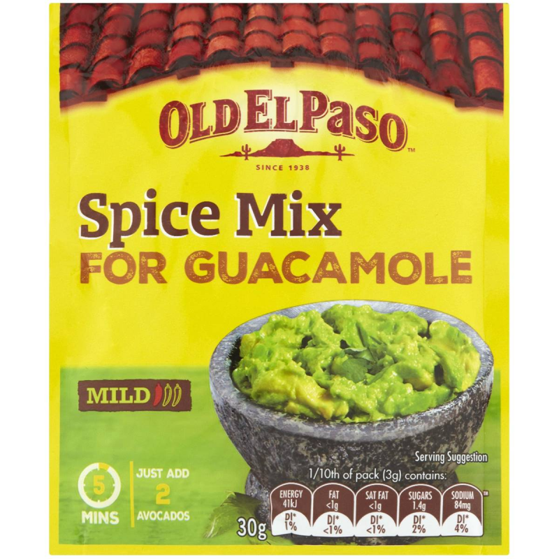 Old El Paso Original Spice Mix for Guacamole Avocado Mexican Seasoning 30g