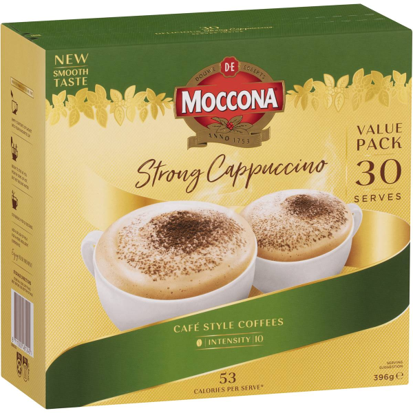 Moccona Strong Cappucinno Coffee Sachets 30 Pack