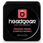 Headgear Strong Hold High Shine Precision Pomade Mens Hair Styling 100g