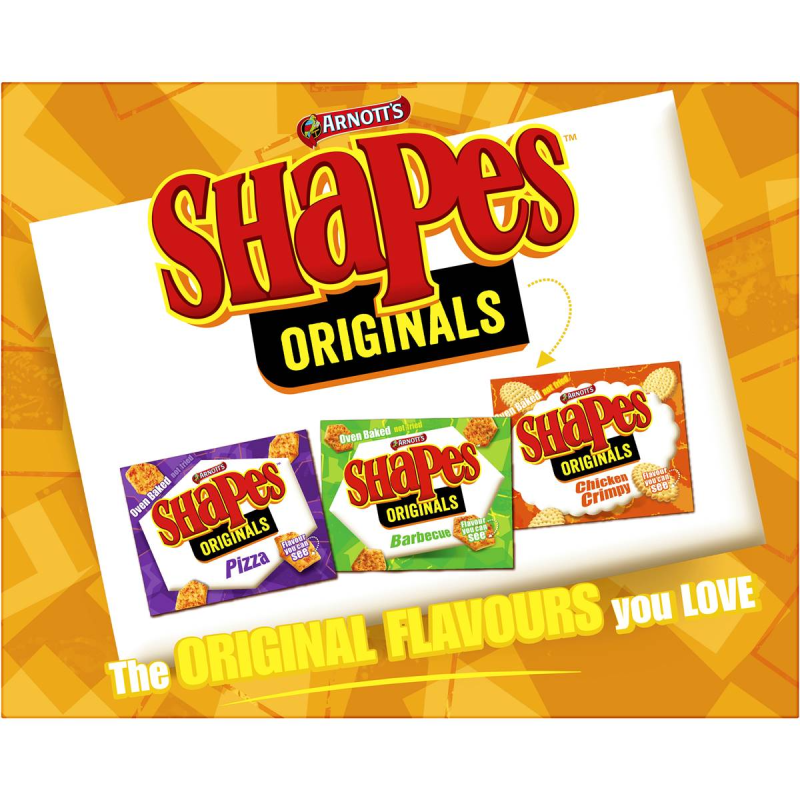 Arnotts Shapes Original Crackers Biscuits Cheddar Cheese Box 175g