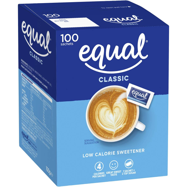 Equal Classic Low Calorie Sweetener Sachets 100 Pack