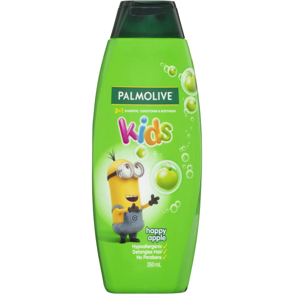 Palmolive Kids 3 In 1 Shampoo Conditioner Bodywash Happy Apple Minions 350ml