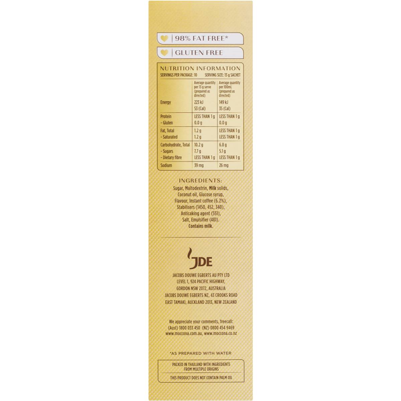 Moccona Coffee Vanilla Latte Sachets 10 Pack