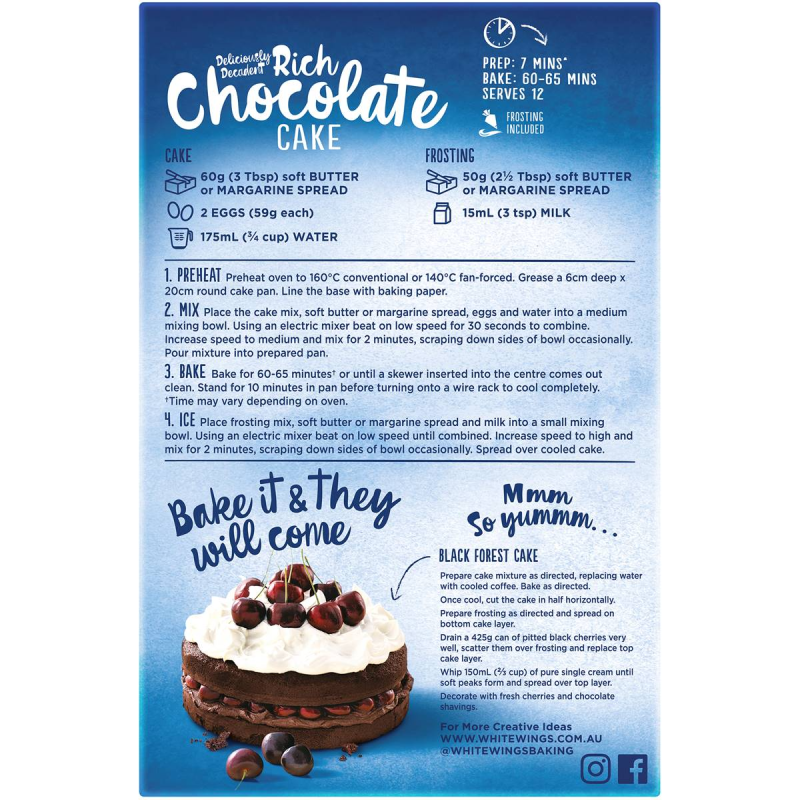 White Wings Chocolate Cupcakes Baking Mix 410g