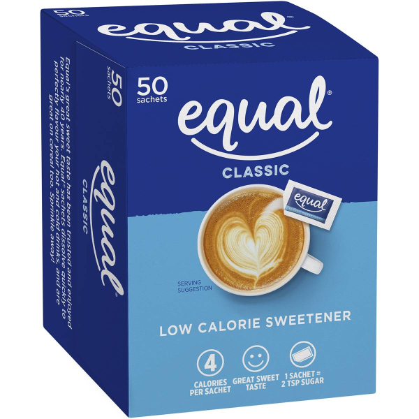 Equal Classic Low Calorie Sweetener Sachets 50 Pack