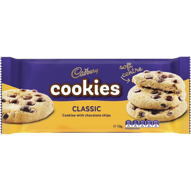 Cadbury Double Chocolate Cookies with Choc Chip Biscuits 156g