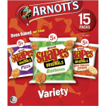 Arnotts Shapes Original Crackers Variety Box 15 Pack