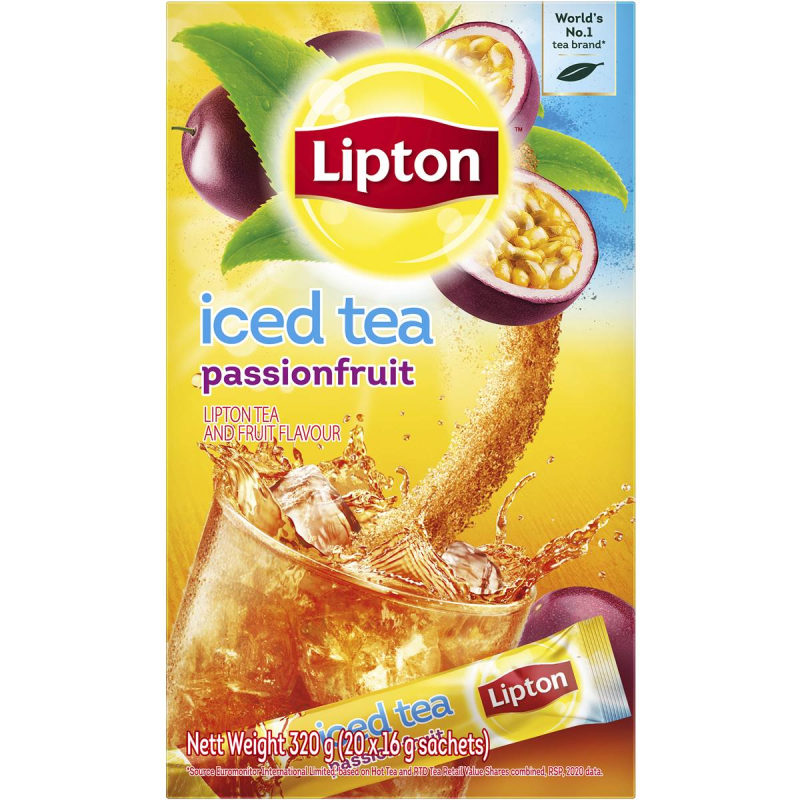Lipton Iced Tea Passion Fuit Ice Passionfruit Drink Sachets 20 Pack