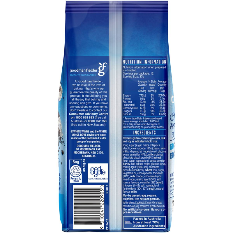 White Wings Cookies and Cream Dessert Baking Mix 250g