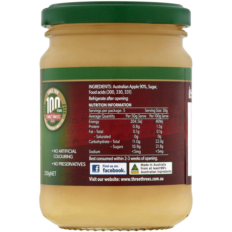 Three Threes 333 Fruit Apple Sauce 250g