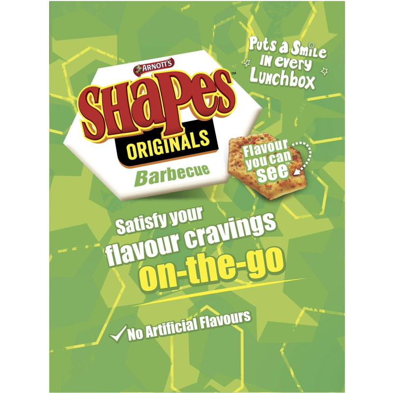 Arnotts Shapes Original Crackers Barbeque BBQ Box 8 Pack