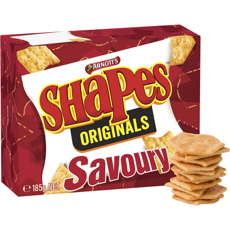 Arnotts Shapes Original Crackers Biscuits Savoury Box 185g
