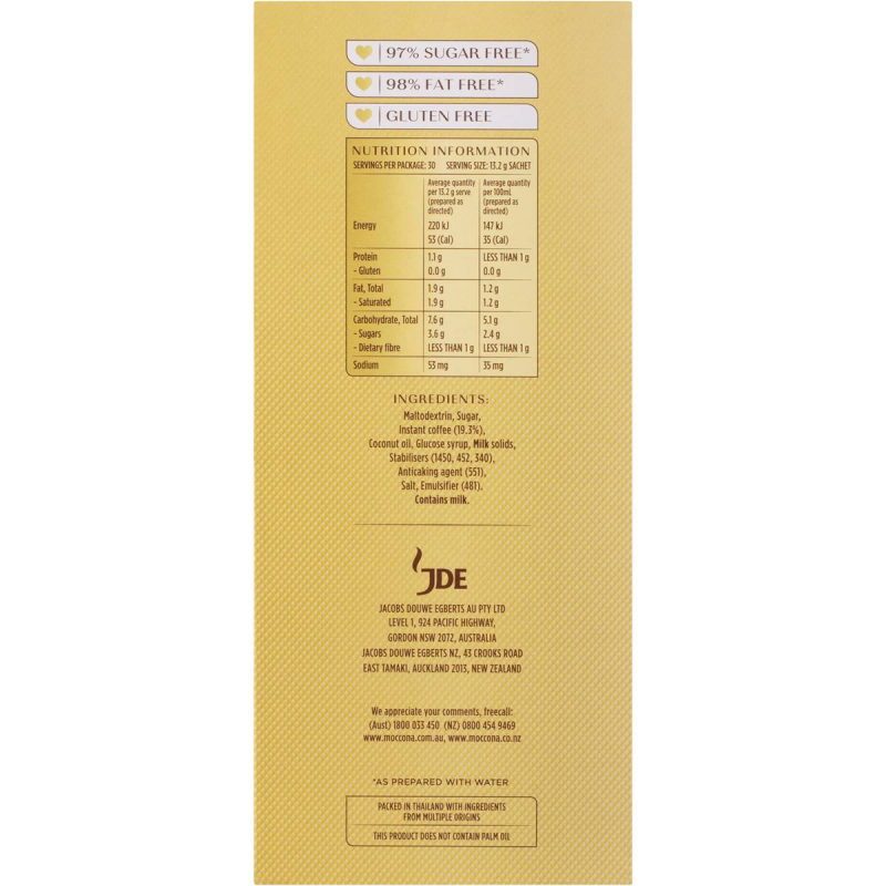 Moccona Strong Cappucinno Coffee Sachets 30 Pack