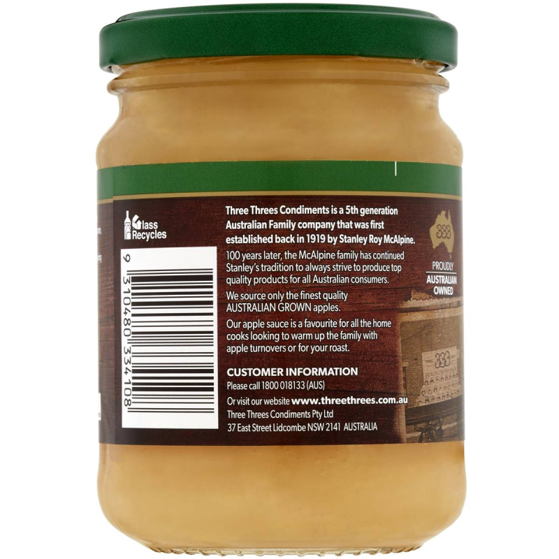 Three Threes 333 Country Style Fruit Apple Sauce 250g