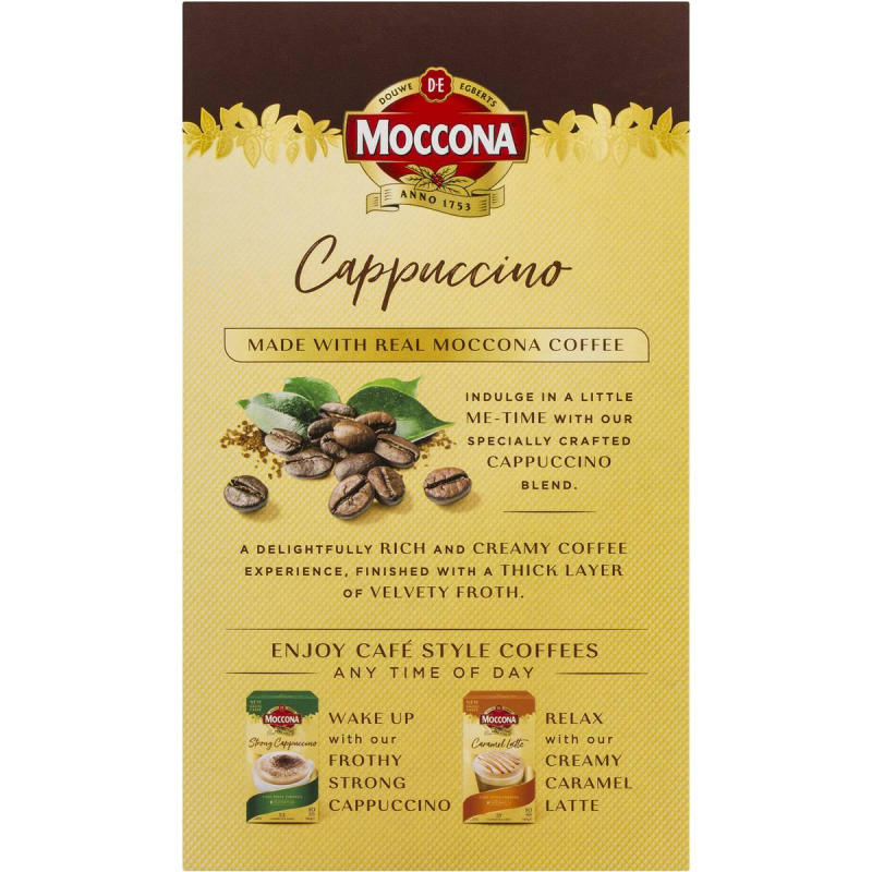 Moccona Coffee Cappuccino Sachets 10 Pack