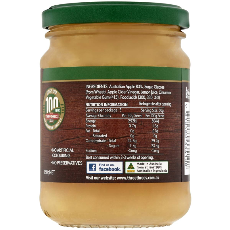 Three Threes 333 Country Style Fruit Apple Sauce 250g