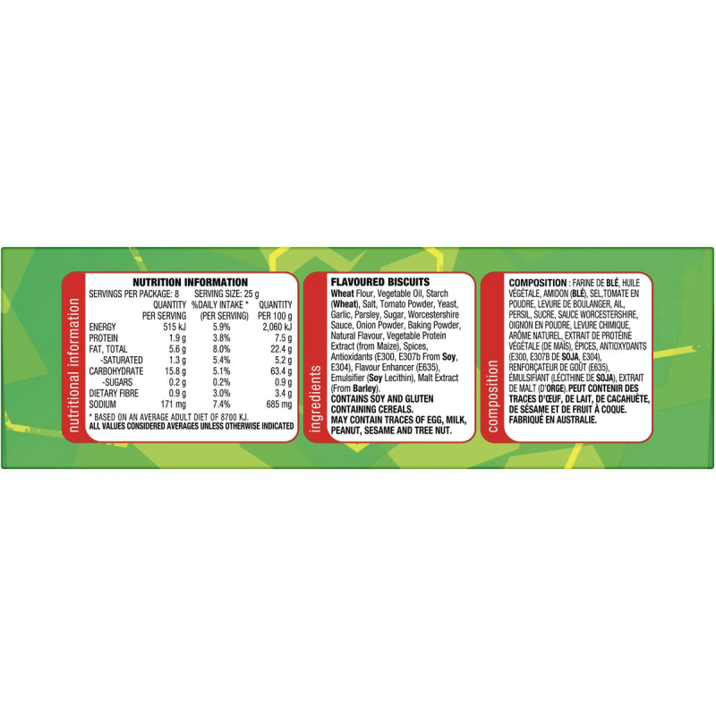 Arnotts Shapes Original Crackers Barbeque BBQ Box 8 Pack