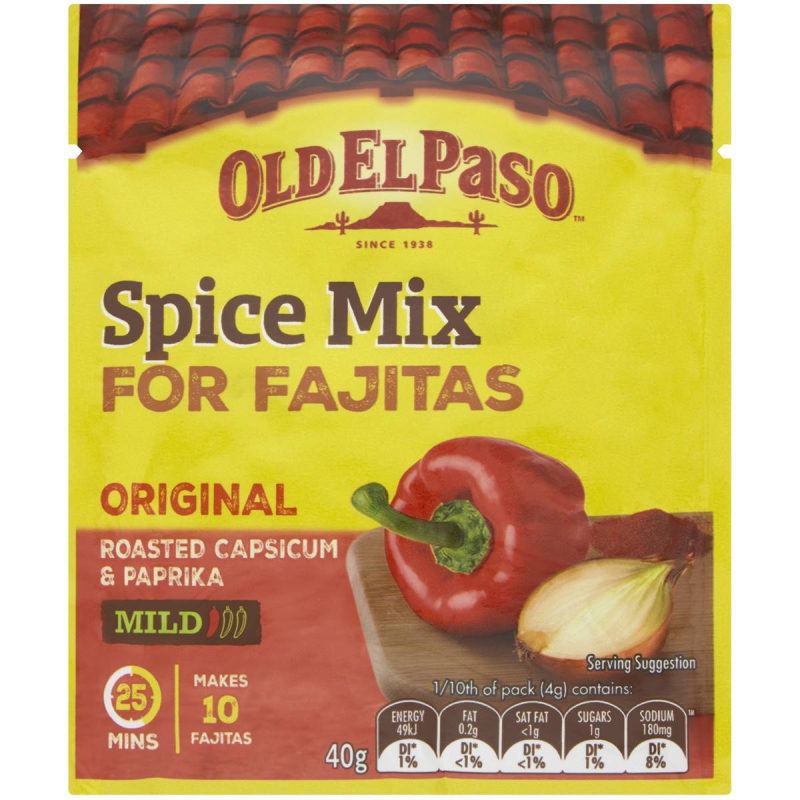 Old El Paso Original Spice Mix for Fajitas Mexican Seasoning 30g