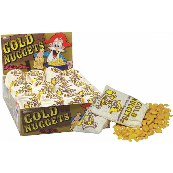 Gold Nuggets Chewing Gum Bubblegum Sachet Pack 50g