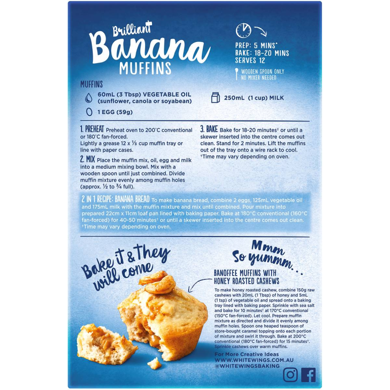White Wings Banana Muffins Baking Mix 455g