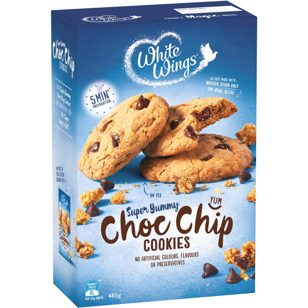 White Wings Chocolate Choc Chip Cookies Baking Mix 485g