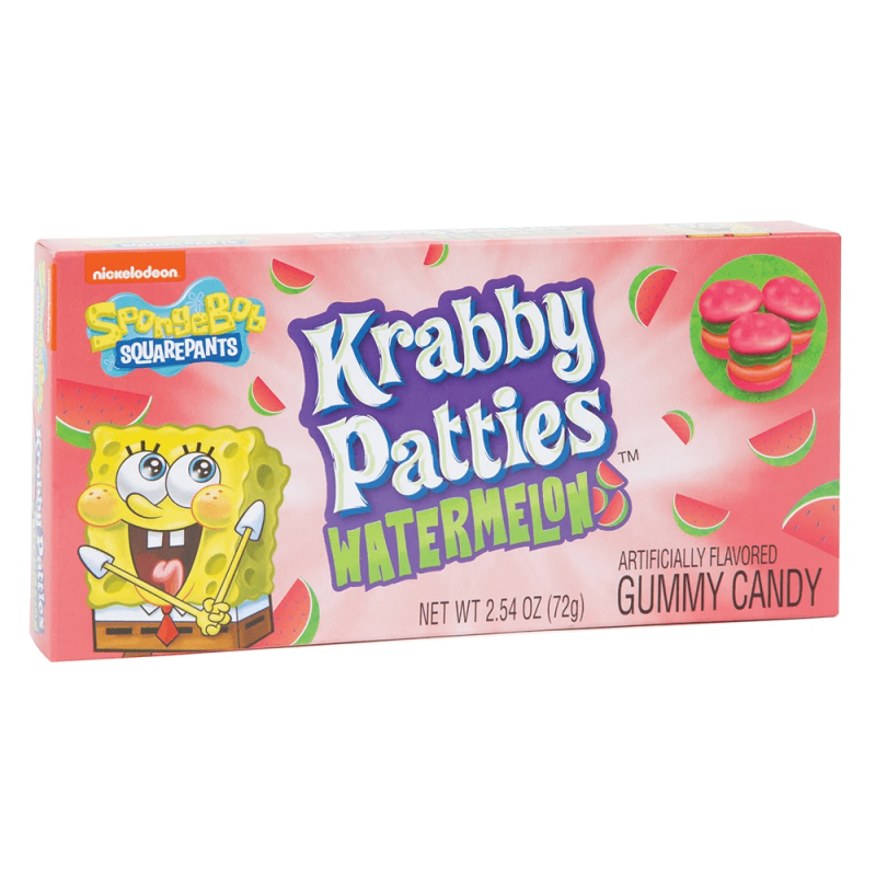 Spongebob Squarepants Krabby Patties Watermelon Gummy Candy Box 72g
