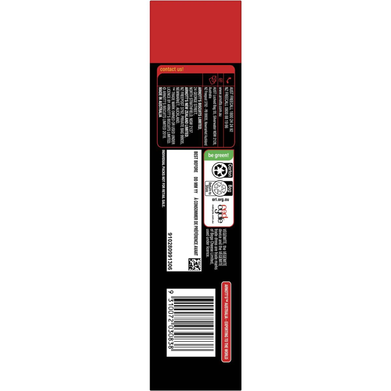 Arnotts Shapes Original Crackers Vegemite and Cheese Box 8 Pack