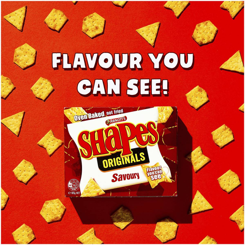 Arnotts Shapes Original Crackers Biscuits Savoury Box 185g