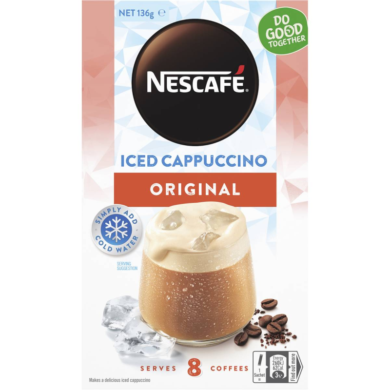 Nescafe Iced Coffee Cappuccino Original Sachets 8 Pack
