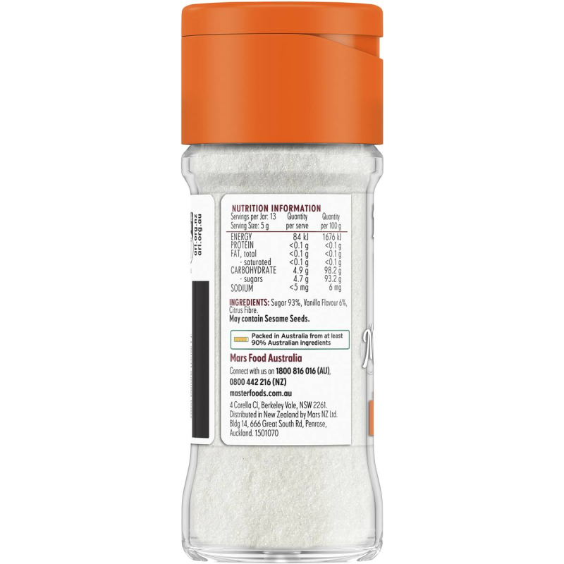 Masterfoods Vanillin Vanilla Sugar Seasoning 65g