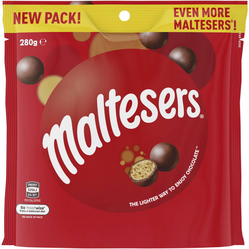 Maltesers Milk Chocolate Crunchy Balls Large Pouch 280g