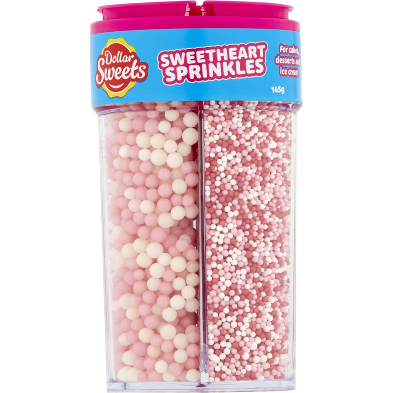 Dollar Sweets Fairy Pink Sweetheart Sprinkles Candy Topping for Cake Decoration 145g