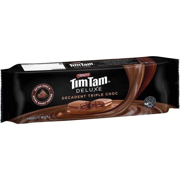 Arnotts Tim Tam Deluxe Decadent Triple Choc Chocolate Biscuits 175g