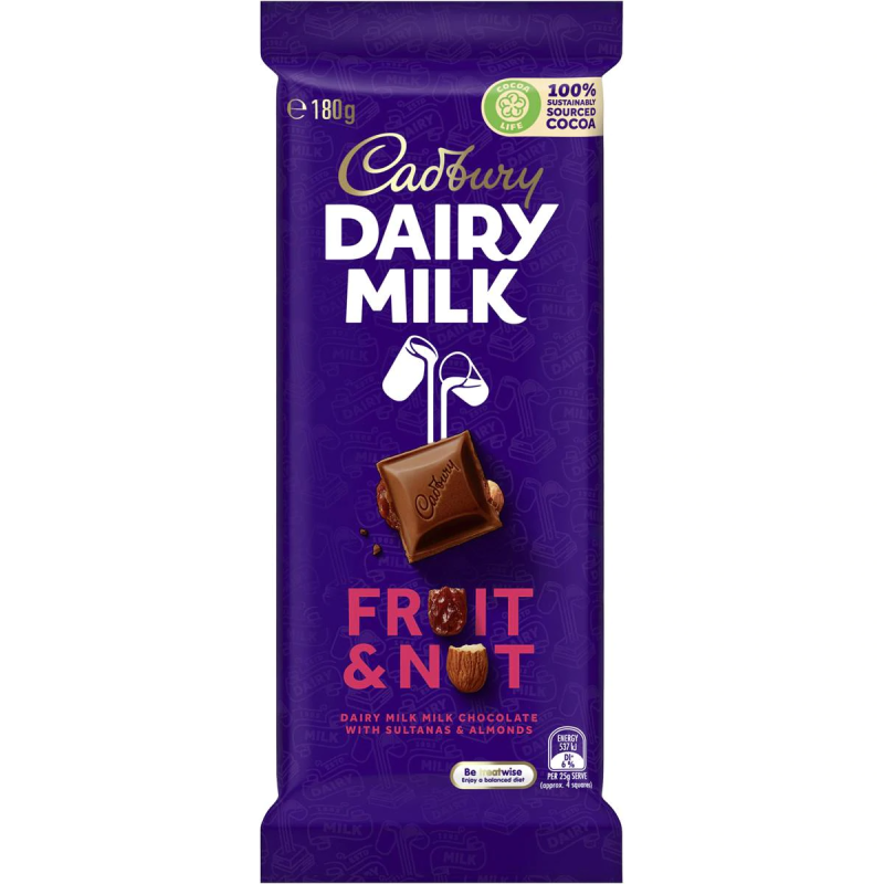 Cadbury Dairy Milk Fruit & Nut Chocolate 180g