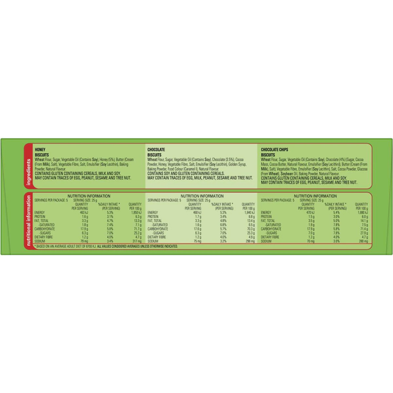 Arnotts Tiny Teddy Teddies Biscuits Variety Box 15 Pack