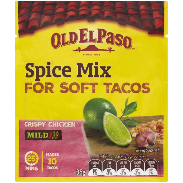 Old El Paso Original Spice Mix for Crispy Chicken Soft Tacos Mexican Seasoning 35g