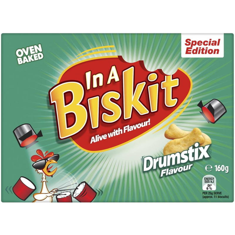 In A Biskit Dixie Drumstix Chicken Drumsticks Flavoured Biscuits Crackers 160g