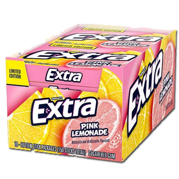 Wrigleys Extra Chewing Gum Pink Lemonade 15 Pieces X 10 Pack – USA