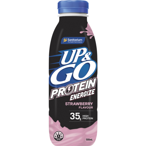 Up & Go Protein Energize Strawberry Milk Bottle 500ml X 6 Bottles