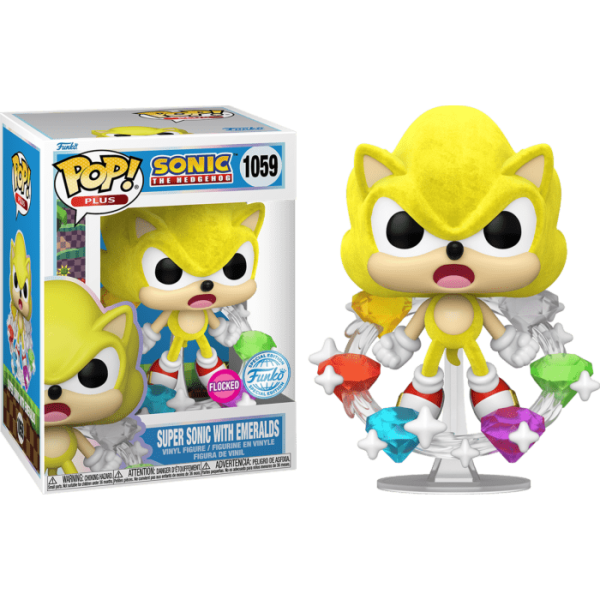 Super Sonic With Emeralds Flocked Pop! Vinyl #1059