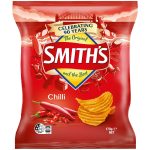 Smiiths Crinkle Cut Hot Chilli Spicy Chips Snacks Pack 170g