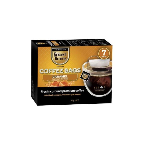 Robert Timms Caramel Flavoured Coffee Bags 7 Pack