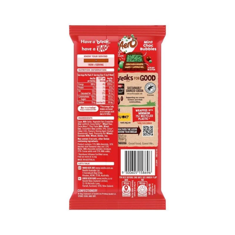 Kit Kat Aero Mint Milk Chocolate Block 155g