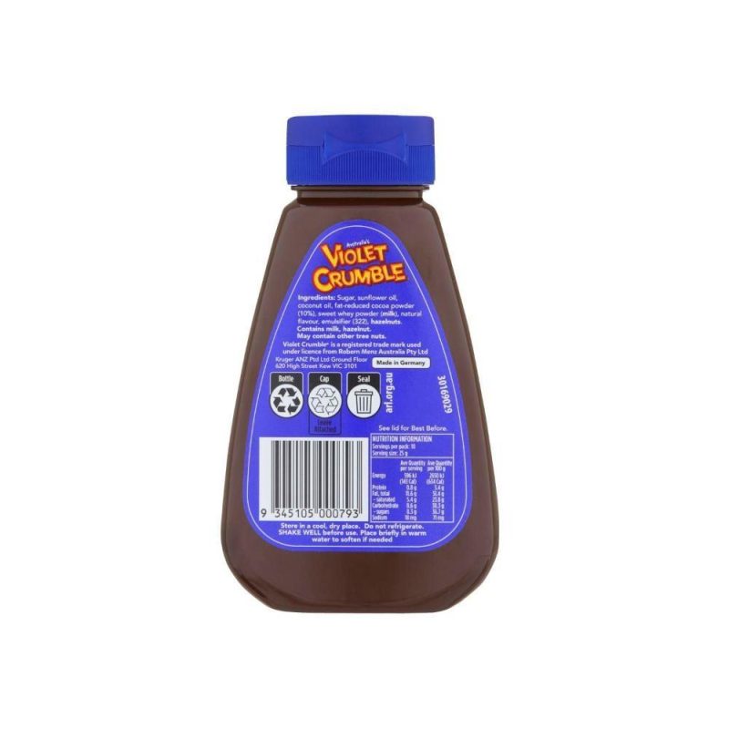 Violet Crumble Chocolate Honeycomb Hard Set Topping Syrup Sauce 225ml
