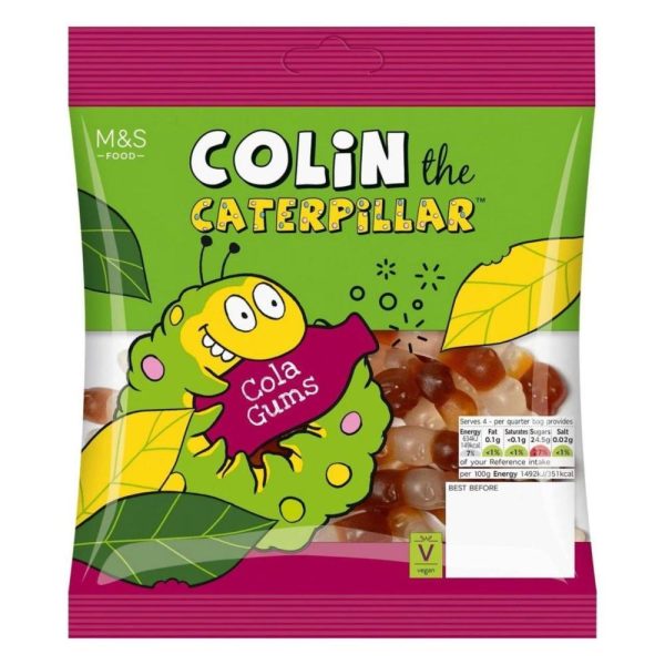 M&S Colin The Caterpillar Cola Gums Gummies Candy Bag 170g