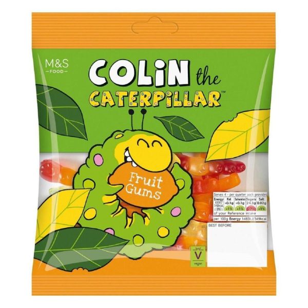 M&S Colin The Caterpillar Fruit Gums Gummies Candy Bag 170g