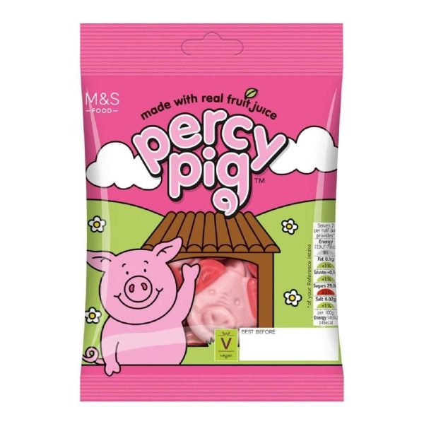 M&S Percy Pig Fruit Gums Gummies Candy Bag 170g