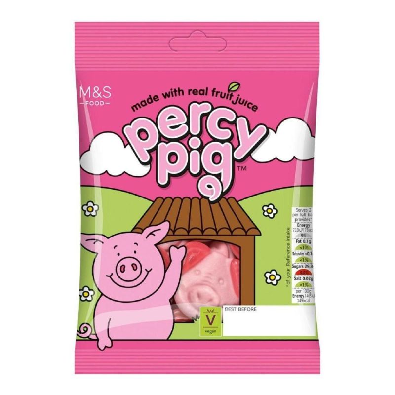 M&S Percy Pig Fruit Gums Gummies Candy Bag 170g